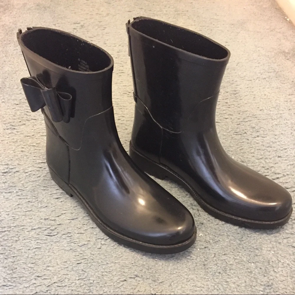 Mid shaft rain boots with bow - Picture 3 of 5
